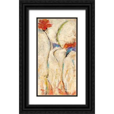 Flores II Black Ornate Wood Framed Art Print with Double Matting by Santos, Nancy Villarreal