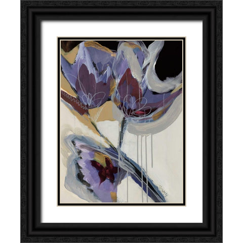 Floral Impressions I Black Ornate Wood Framed Art Print with Double Matting by Maritz, Angela