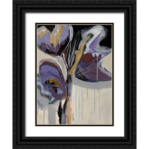 Floral Impressions II Black Ornate Wood Framed Art Print with Double Matting by Maritz, Angela