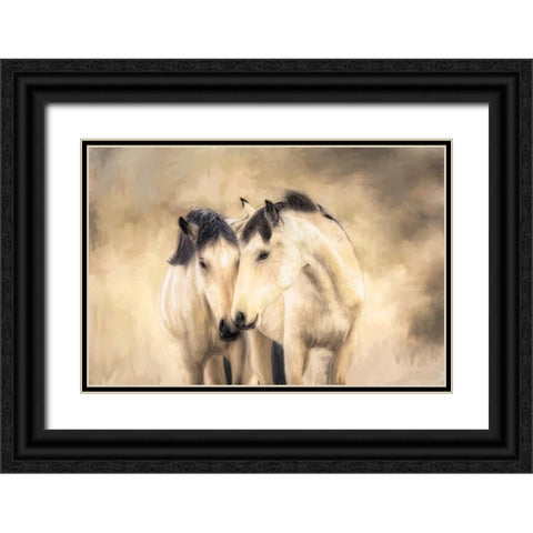 Sisters Black Ornate Wood Framed Art Print with Double Matting by Caro, Wendy
