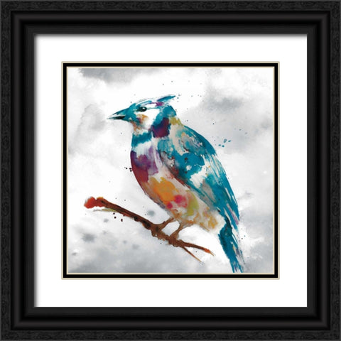 Blue Jay Black Ornate Wood Framed Art Print with Double Matting by Fontaine, Stephanie