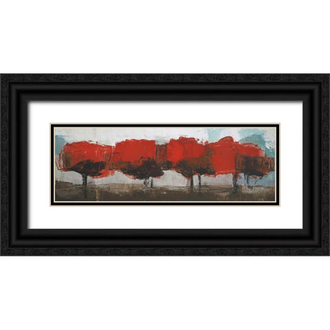 Fall Row Black Ornate Wood Framed Art Print with Double Matting by Shire, Martin