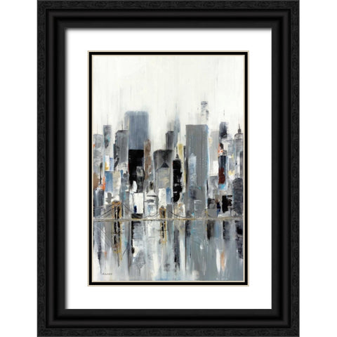 City Bridge Black Ornate Wood Framed Art Print with Double Matting by Kadmiri, Aziz