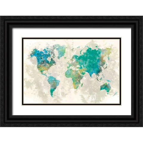 No Borders Black Ornate Wood Framed Art Print with Double Matting by Fontaine, Stephane