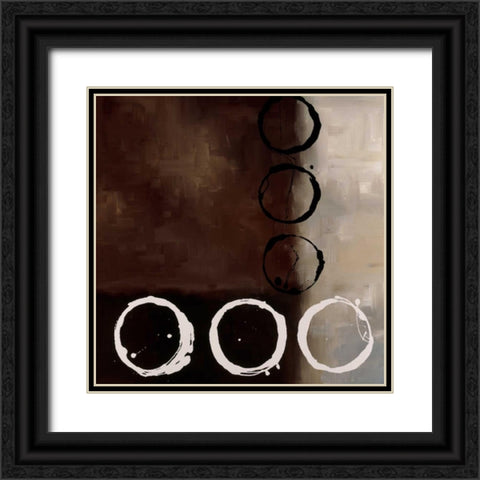 Beige Circles II Black Ornate Wood Framed Art Print with Double Matting by Maitland, Laurie