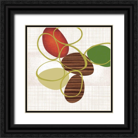 Pebbles and Loops II Black Ornate Wood Framed Art Print with Double Matting by Venter, Tandi