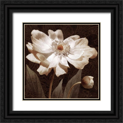 Paisley Blossom I Black Ornate Wood Framed Art Print with Double Matting by Mallett, Keith