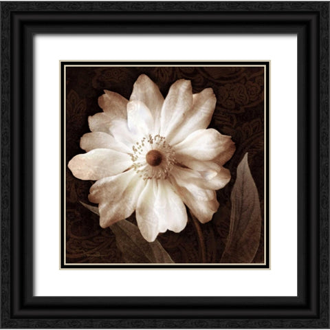 Paisley Blossom II Black Ornate Wood Framed Art Print with Double Matting by Mallett, Keith
