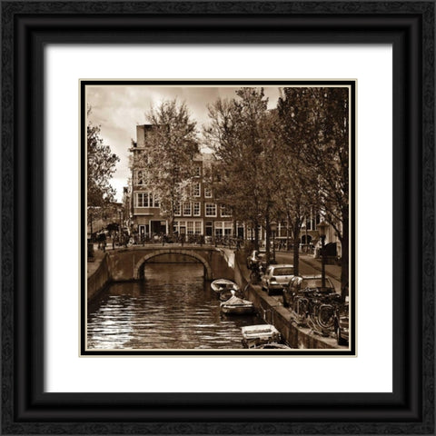 Autumn in Amsterdam IV Black Ornate Wood Framed Art Print with Double Matting by Maihara, Jeff