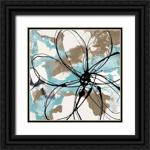 Free Flow I Black Ornate Wood Framed Art Print with Double Matting by Barnes, Natasha