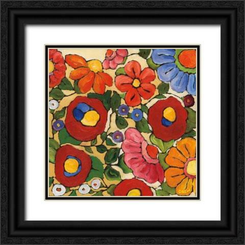 Floral Trellis Black Ornate Wood Framed Art Print with Double Matting by Drew, Vanessa