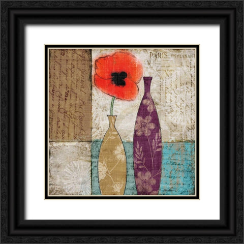 Le Pavot Rouge Black Ornate Wood Framed Art Print with Double Matting by Mallett, Keith