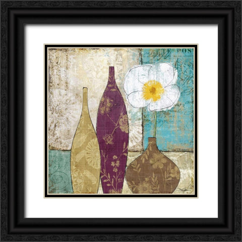 Le Pavot Blanc Black Ornate Wood Framed Art Print with Double Matting by Mallett, Keith