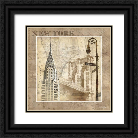 New York Serenade Black Ornate Wood Framed Art Print with Double Matting by Mallett, Keith