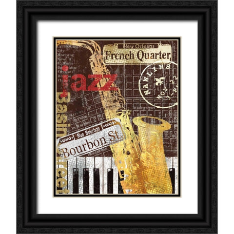 Nawlins Black Ornate Wood Framed Art Print with Double Matting by Mallett, Keith