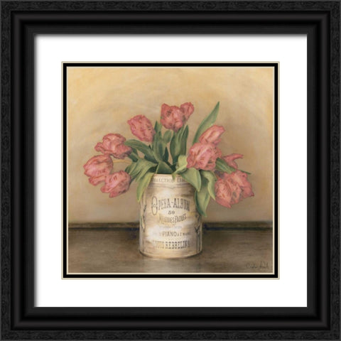 Royal Tulips Black Ornate Wood Framed Art Print with Double Matting by Atria, Cristin