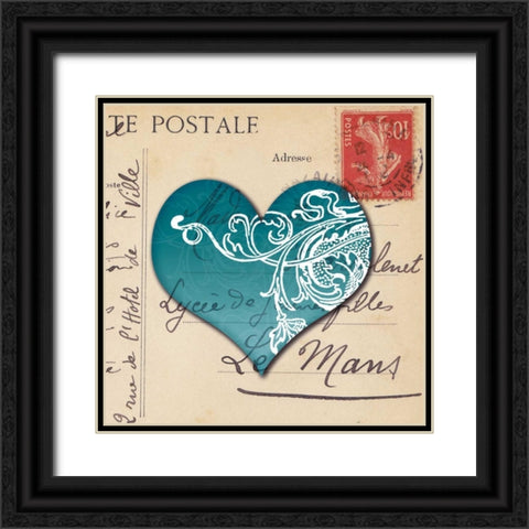 Le CÅ“ur dAmour II Black Ornate Wood Framed Art Print with Double Matting by Berg, Sabine