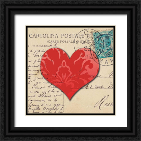 Le CÅ“ur dAmour III Black Ornate Wood Framed Art Print with Double Matting by Berg, Sabine