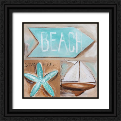 Wheres the Beach Black Ornate Wood Framed Art Print with Double Matting by Brooks, Amanda J.