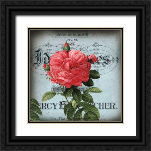 Petite Rose I Black Ornate Wood Framed Art Print with Double Matting by Berg, Sabine