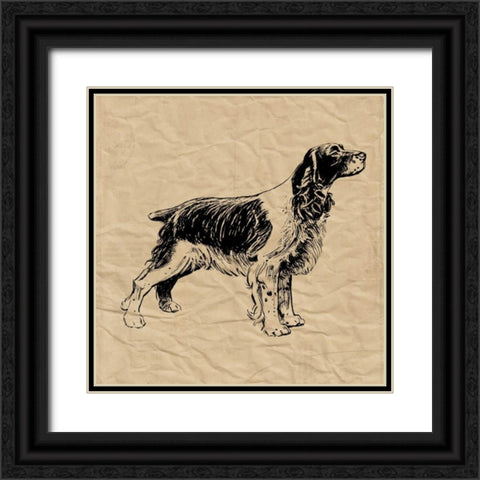Spaniel Black Ornate Wood Framed Art Print with Double Matting by Berg, Sabine