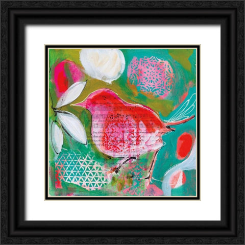 Petite Bird I Black Ornate Wood Framed Art Print with Double Matting by Brooks, Amanda J.