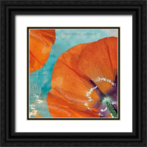 Poppies in the Sky I Black Ornate Wood Framed Art Print with Double Matting by Berg, Sabine