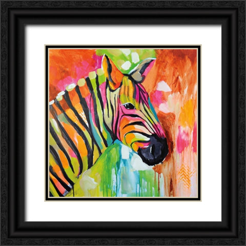 Za Za Black Ornate Wood Framed Art Print with Double Matting by Brooks, Amanda J.