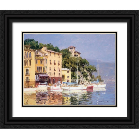 Morning Light Black Ornate Wood Framed Art Print with Double Matting by Bates, George