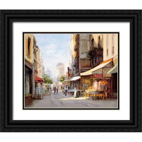 Marche Parisien Black Ornate Wood Framed Art Print with Double Matting by Bates, George