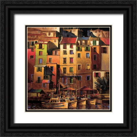 Mediterranean Gold Black Ornate Wood Framed Art Print with Double Matting by OToole, Michael