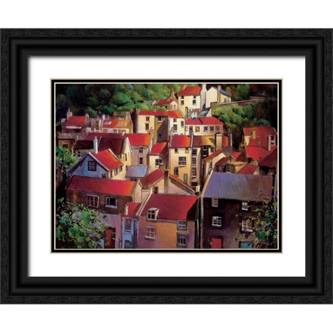 Rooftops II Black Ornate Wood Framed Art Print with Double Matting by OToole, Michael