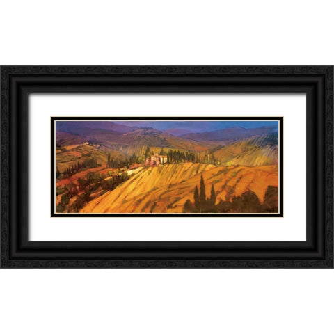 Last View of Tuscany Black Ornate Wood Framed Art Print with Double Matting by Craig, Philip