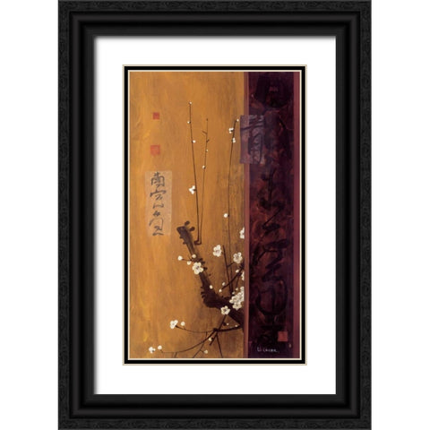 Oriental Blossoms I Black Ornate Wood Framed Art Print with Double Matting by Li-Leger, Don
