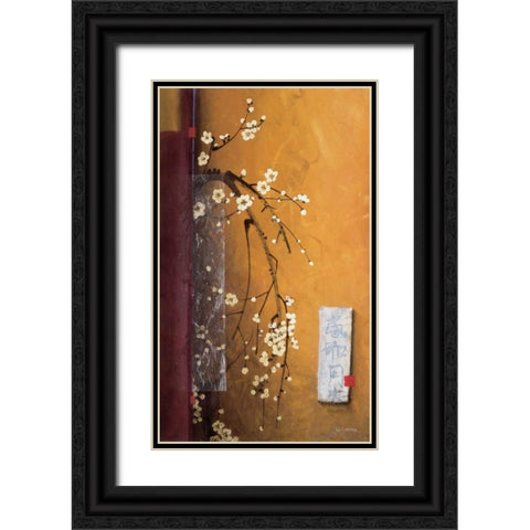 Oriental Blossoms III Black Ornate Wood Framed Art Print with Double Matting by Li-Leger, Don