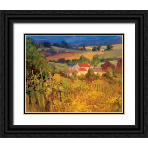 Vineyard Hill Black Ornate Wood Framed Art Print with Double Matting by Craig, Philip