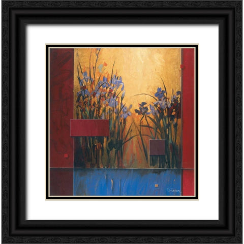 Iris Sunrise Black Ornate Wood Framed Art Print with Double Matting by Li-Leger, Don