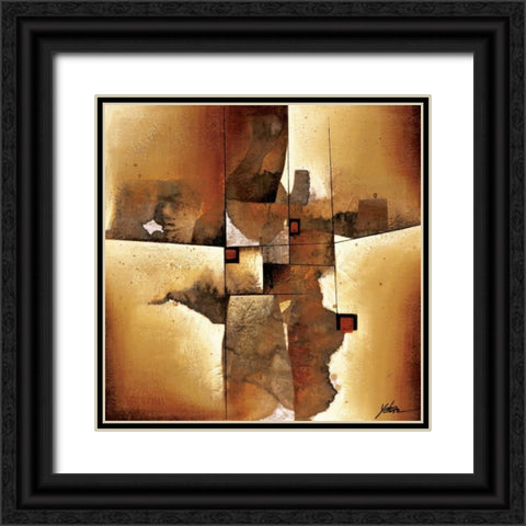 Melted Patterns Black Ornate Wood Framed Art Print with Double Matting by Wang, Yehan