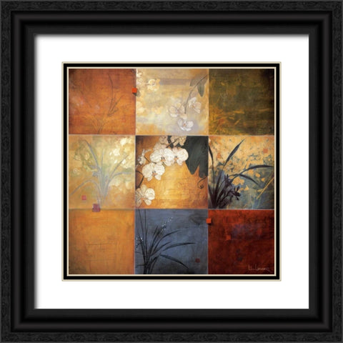 Orchid Nine Patch Black Ornate Wood Framed Art Print with Double Matting by Li-Leger, Don