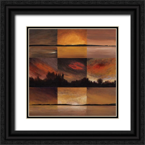 Horizontal Lines Black Ornate Wood Framed Art Print with Double Matting by Kaminsky, Earl