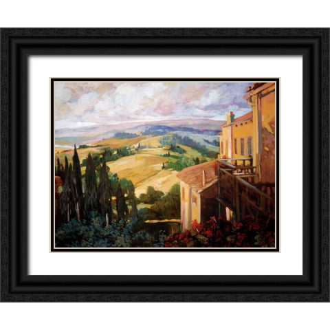 View to the Valley Black Ornate Wood Framed Art Print with Double Matting by Craig, Philip