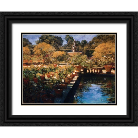 Boboli Gardens - Florence Black Ornate Wood Framed Art Print with Double Matting by Craig, Philip