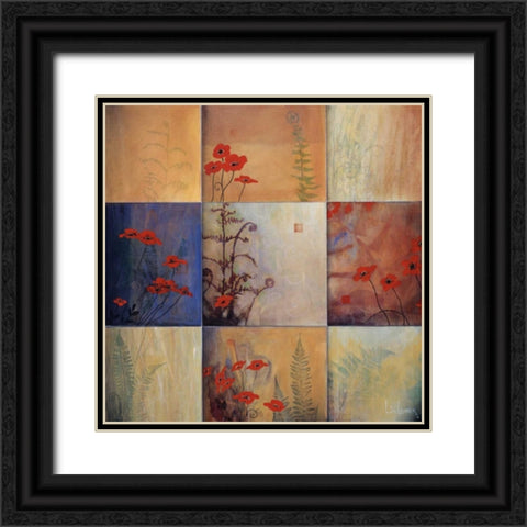 Fern Nine Patch Black Ornate Wood Framed Art Print with Double Matting by Li-Leger, Don