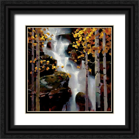 Waterfall Black Ornate Wood Framed Art Print with Double Matting by OToole, Michael