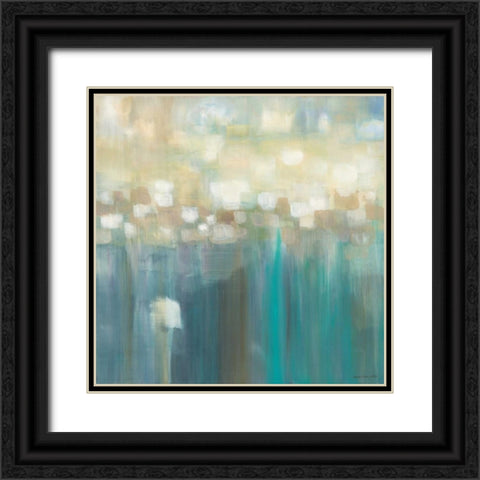 Aqua Light Black Ornate Wood Framed Art Print with Double Matting by Parker, Karen Lorena