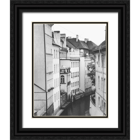 Little Canal Prague Czech Republic Black Ornate Wood Framed Art Print with Double Matting by Schick, Cyndi