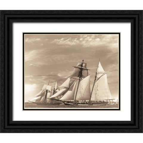 Maiden Voyage II Black Ornate Wood Framed Art Print with Double Matting by Stevens, David