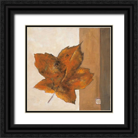 Leaf Impression - Rust Black Ornate Wood Framed Art Print with Double Matting by Salemink-Roos, Ursula