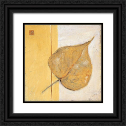 Leaf Impression - Ochre Black Ornate Wood Framed Art Print with Double Matting by Salemink-Roos, Ursula