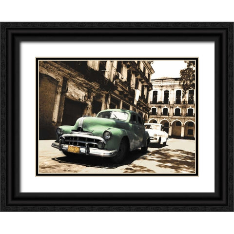 Cuban Cars II Black Ornate Wood Framed Art Print with Double Matting by Groth, C.J.